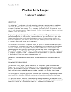 Phoebus Little League Code of Conduct