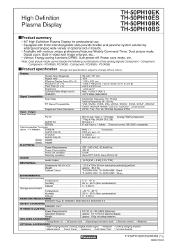 High Definition Plasma Display TH-50PH10EK TH