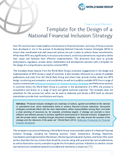 Template for the Design of a National Financial Inclusion Strategy