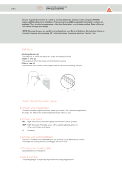 Definitions: How to choose the correct Loupe