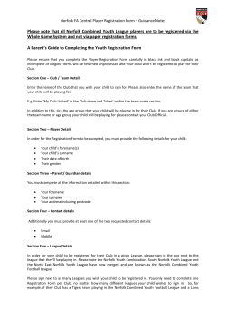 Please note that all Norfolk Combined Youth League players are to