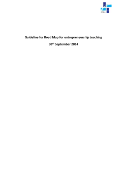 Guideline for Road Map for entrepreneurship teaching