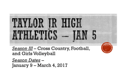 Taylor Jr High Athletics