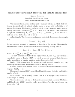 Functional central limit theorems for infinite urn models