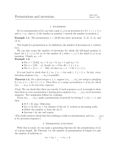 Permutations and inversions