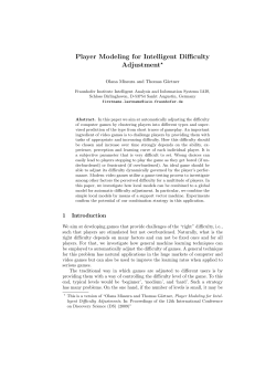 Player Modeling for Intelligent Difficulty Adjustment*