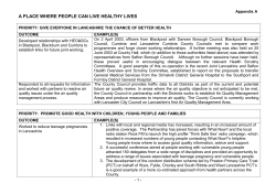 PRIORITY: GIVE EVERYONE IN LANCASHIRE THE CHANCE OF