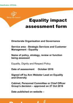 Equality, Dignity and Respect Policy