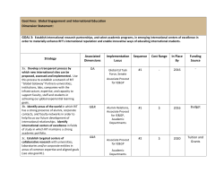 Goal Area: Global Engagement and International Education
