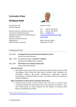 CV Nejdl - KBS - Leibniz Universit&auml;t Hannover
