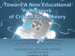 Toward A New Educational Framework of Critical Race Theory
