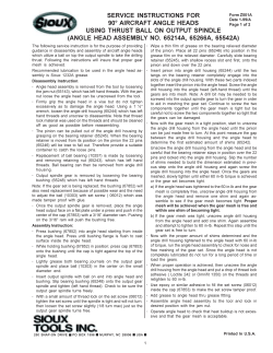 service instructions for 90° aircraft angle heads using thrust ball on