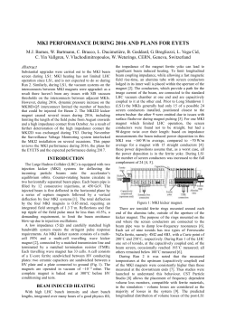MKI Performance During 2016 and Plans for EYETS