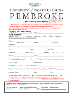 Student Name Non-Refundable UNCP Study Abroad Application fee