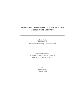 Quantum Random Walks on One and Two