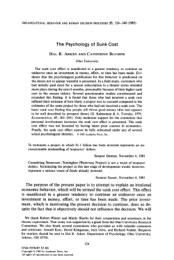 The Psychology of Sunk Cost