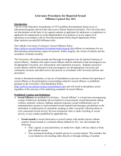 Grievance Procedures for Reported Sexual Offenses