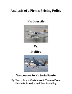 Analysis of a Firm`s Pricing Policy Harbour Air Vs. Helijet Vancouver