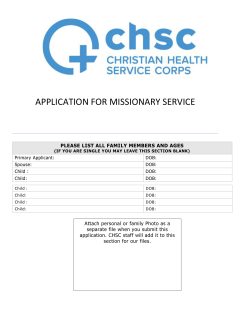application for missionary service