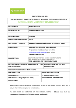 RFB024/13-14 - National Health Laboratory Service