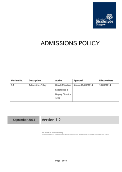 admissions policy - University of Strathclyde