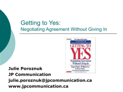 Getting to Yes - JP Communication