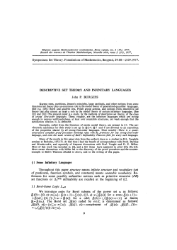 DESCRIPTIVE SET THEORY AND INFINITARY LANGUAGES 1.1