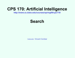 CPS 170 (Artificial Intelligence at Duke): Search
