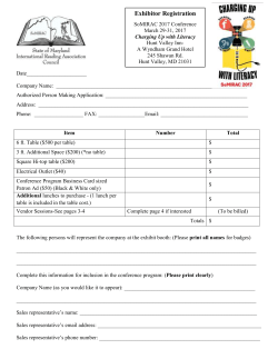 Exhibitor Registration