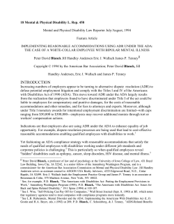 Implementing reasonable accommodations using ADR under the