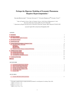 Perhaps the Rigorous Modeling of Economic Phenomena Requires