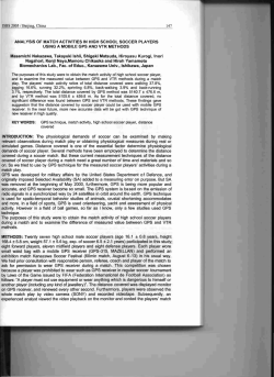 ANALYSIS OF MATCH ACTIVITIES IN HIGH SCHOOL SOCCER