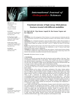Functional outcome of high energy tibial plateau fractures treated