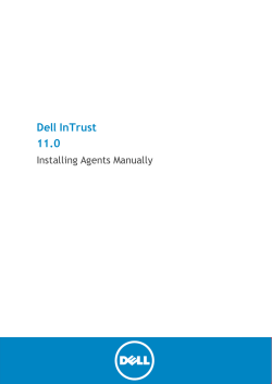 Dell InTrust 11.0 - Installing Agents Manually