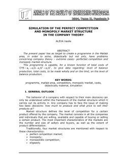 simulation of the perfect competition and monopoly market structure