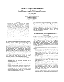 A Default-Logic Framework - Hofstra People