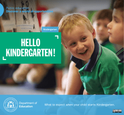 Hello Kindergarten! - The Department of Education