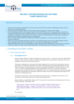 Pricing and Fee Negotiation for Law Firms - Client