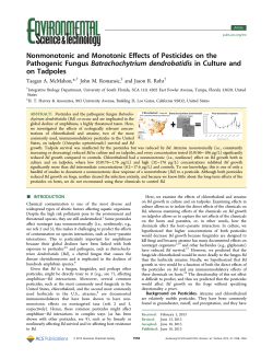 Nonmonotonic and Monotonic Effects of Pesticides on the
