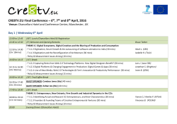 Day 1 | Wednesday 6 th April