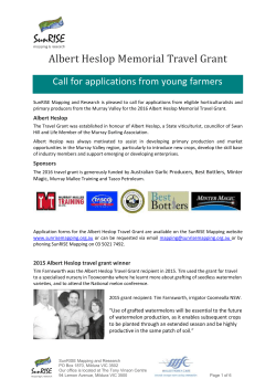 The Albert Heslop Travel Grant is proudly sponsored by