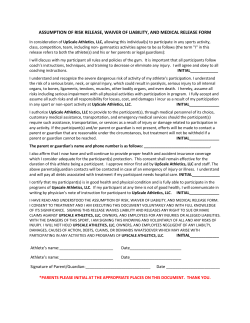 ASSUMPTION OF RISK RELEASE, WAIVER OF LIABILITY, AND