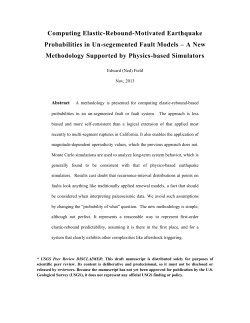 UCERF3 Methodology - Working Group on California Earthquake