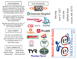 Saturd ay June 17, 2017 8:30 AM Ballfield R oad Lincoln