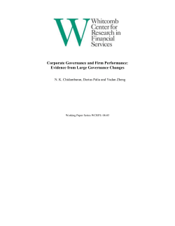 Corporate Governance and Firm Performance