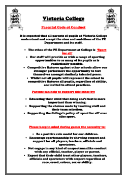 Parental Code of Conduct - Victoria College Jersey