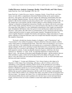 Unified Discourse Analysis: Language, Reality, Virtual Worlds, and