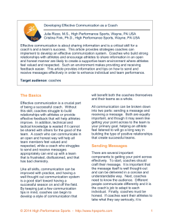 Athlete-Centered Coaching