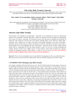 Abstract (14pt, Bold, Normal)