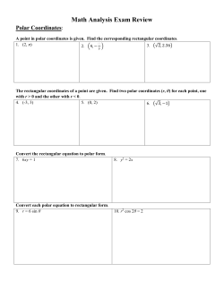 Math Analysis Exam Review Polar Coordinates